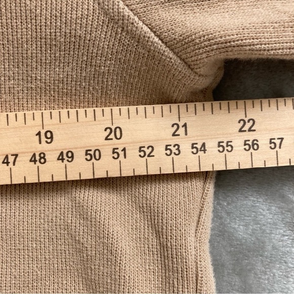 Nautica Tan Shawl Neck Pullover Sweater Medium Fall Winter Casual Classic - Picture 7 of 8